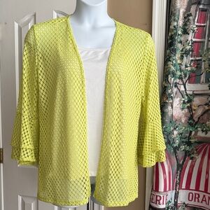 Lime Open-Knit Summer Cardigan